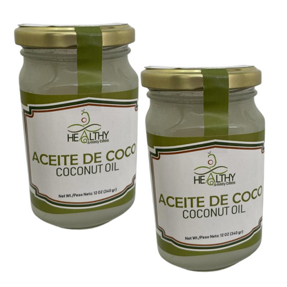 Combo 4: Dos frascos de Aceite Coco HEBites, (12 Oz. C/U).