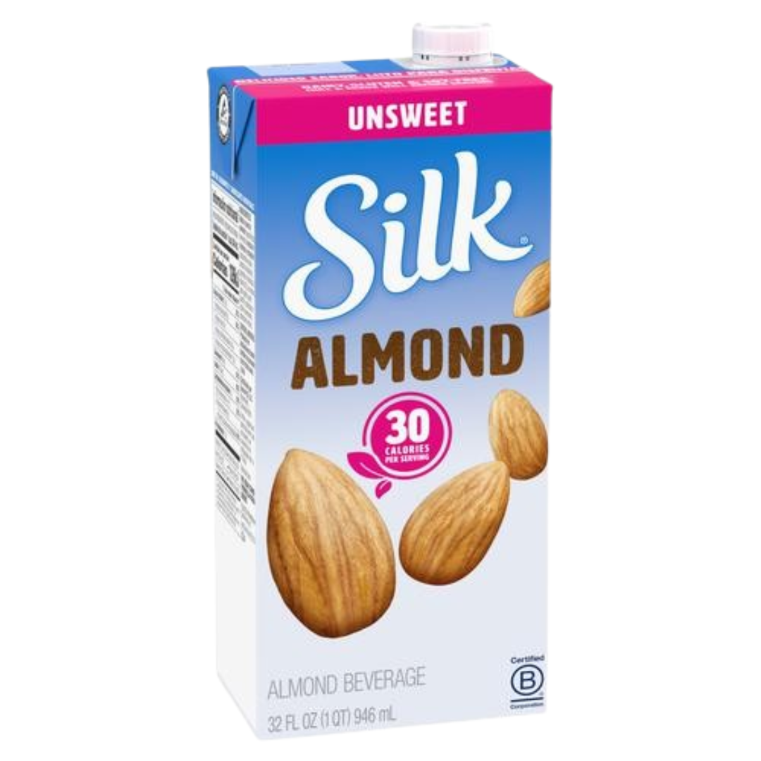 Bebida de Almendras Silk, sin azúcar sabor original 6 Unidades (946 ml. / 32 oz.)